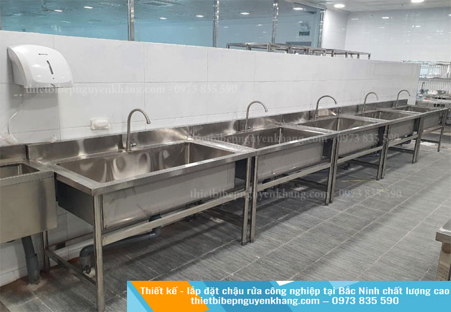 Thiết kế lắp đặt chậu rửa công nghiệp tại Bắc Ninh