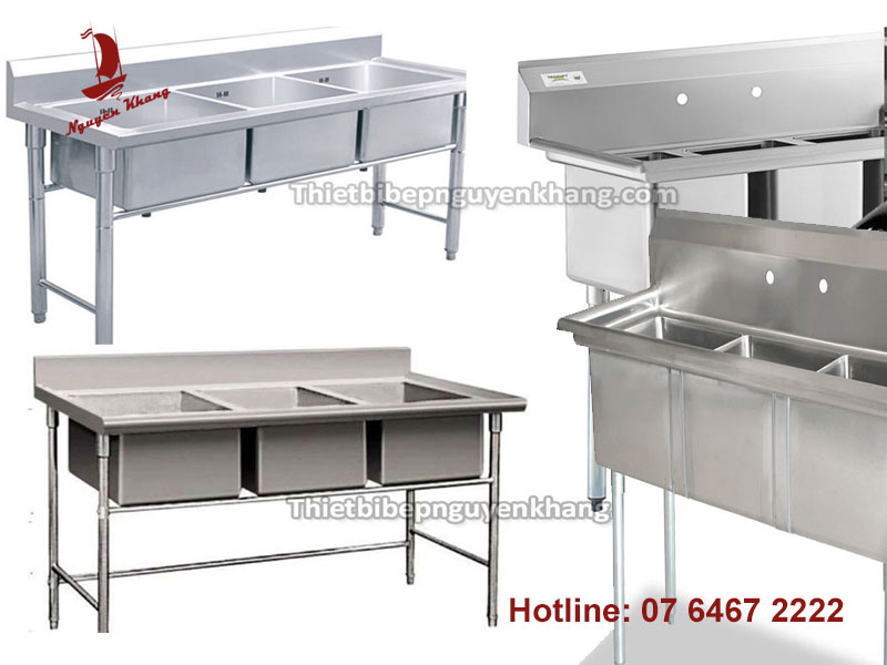Chậu rửa công nghiệp 3 Hố