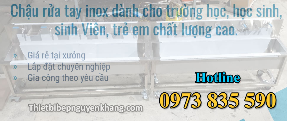 Chau rua tay inox truong hoc hoc sinh
