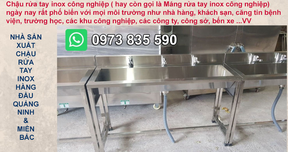 Nha san xuat chau rua tay inox cong nghiep tai Quang Ninh