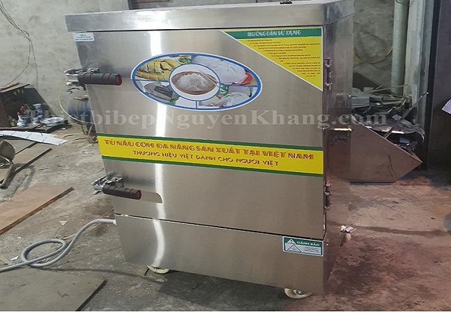 Nấu cơm nhanh với tủ cơm công nghiệp 8 khay Việt Nam