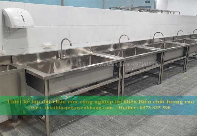 Thiết kế lắp đặt chậu rửa công nghiệp tại Điện Biên