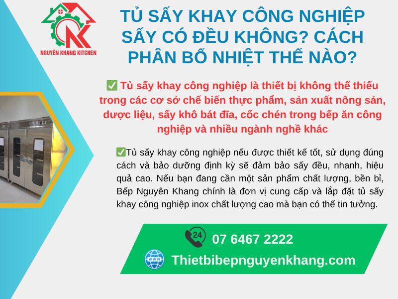Tủ sấy khay công nghiệp sấy có đều không